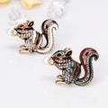 Gold Tone Silver Tone Squirrel Crystal Two Designs Metal Brooch Pin view 4