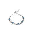 Aquamarine Zircon Oval Bow Bangle Delicate Light Luxury Fashion OL Jewelry view 5