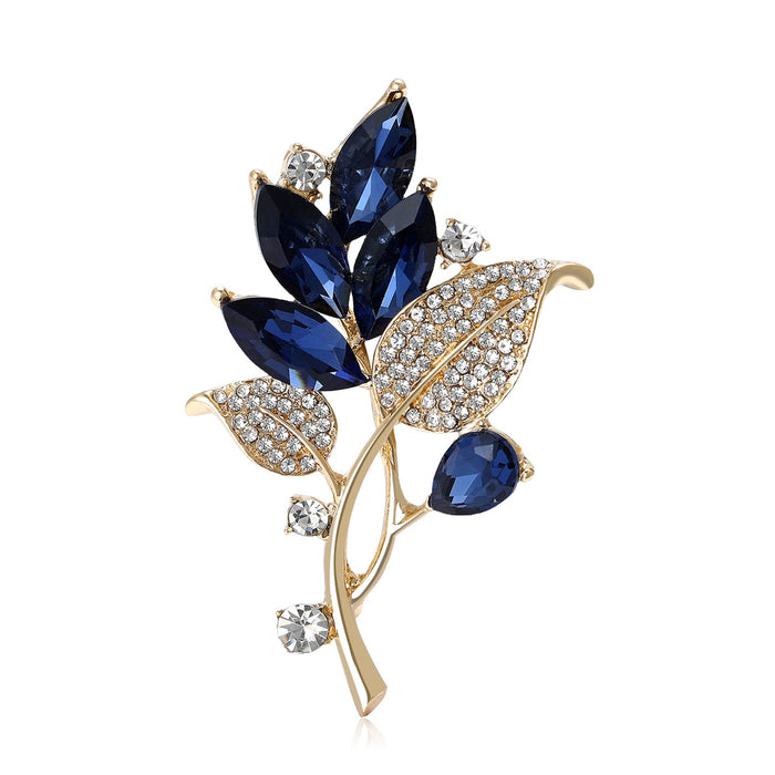Alloy Rhinestone Crystal Bouquet Brooch Pin For Sweaters And Cardigans