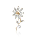Alloy Rhinestone Daisy Bouquet Brooch Pin For Elegant Women Apparel view 1