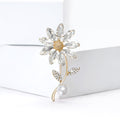 Alloy Rhinestone Daisy Bouquet Brooch Pin For Elegant Women Apparel view 4