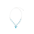 Copper Zircon Square Teardrop Necklace Earrings Jewelry Set Light Luxury Clavicle Chain view 5