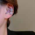 Light Luxury Copper Zircon Star Clip-on Earrings Minimalist No-Piercing Ear Cuff Jewelry for Women view 3