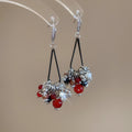 Zircon Glass Bead Tassel Drop Earrings Vintage Chic Geometric Round Ear Hook Jewelry view 4