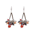 Zircon Glass Bead Tassel Drop Earrings Vintage Chic Geometric Round Ear Hook Jewelry view 5