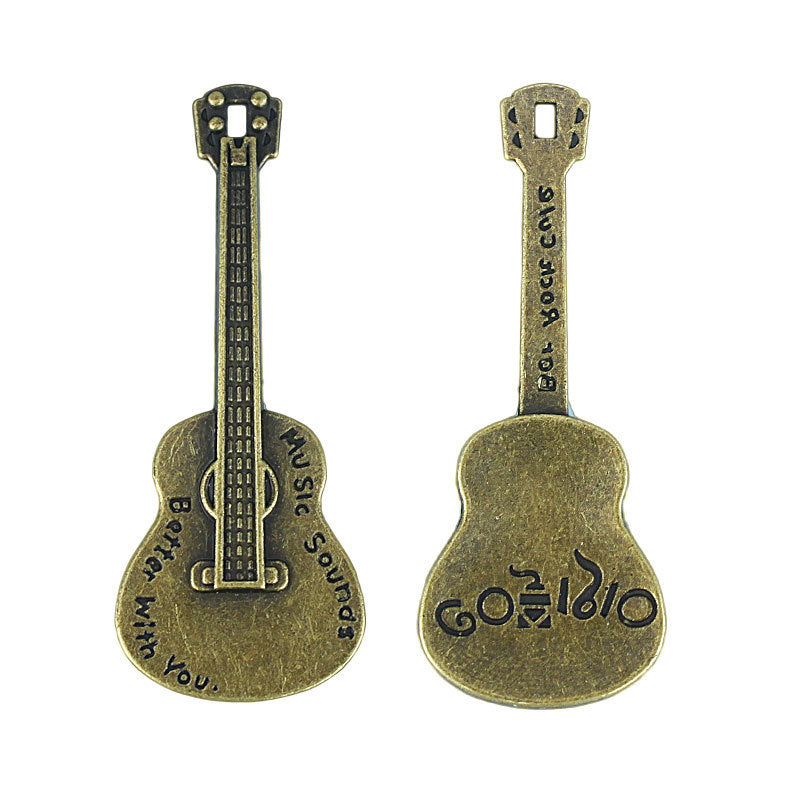Vintage Alloy Guitar Charm Pendant