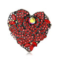 Alloy Rhinestone Rose Heart Brooch For Elegant Suit Lapel Decoration view 1