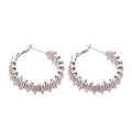 Copper Irregular Round Metal Hoop Earrings With Silver Pins Minimalist Luxury European Style view 5