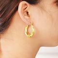 French Hong Kong Style Textured Ear Cuffs For Women, Fashion Statement Earrings Accessories view 3