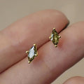 Minimalist Olive Green Mini Stud Earrings For Women Daily Commuter Versatile Ear Jewelry view 6