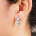 Korean Style Wedding Drop Earrings For Women With Micro Pave Zircon Geometric Light Luxury Jewelry view 3