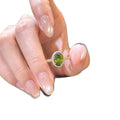 18K Gold Plated Copper Oval Zircon Open Ring For Women Light Luxury Geometric Jewelry view 5