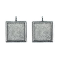 Square Beaded Edge Pendant Tray Jewelry Making Component view 5