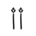 Alloy Rhinestone Irregular Geometric Tassel Drop Earrings With Silver Pins For Niche Fashion Style view 5