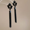 Alloy Rhinestone Irregular Geometric Tassel Drop Earrings With Silver Pins For Niche Fashion Style view 4