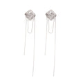 Alloy Irregular Flower Tassel Drop Earrings For Women Minimalist Chic Light Luxury Ear Studs view 5