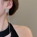 Alloy Irregular Flower Tassel Drop Earrings For Women Minimalist Chic Light Luxury Ear Studs view 3
