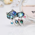 Aqua Silver Tone Shell Shell Metal Brooch Pin 4 x 4.4 cm view 4