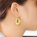 Heavy Retro Ear Cuffs For Women, French Hong Kong Style Exaggerated Niche Fashion Earrings view 2