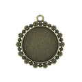Vintage Metal Round Beaded Cabochon Setting in Multiple Finish Options for Jewelry Making view 2