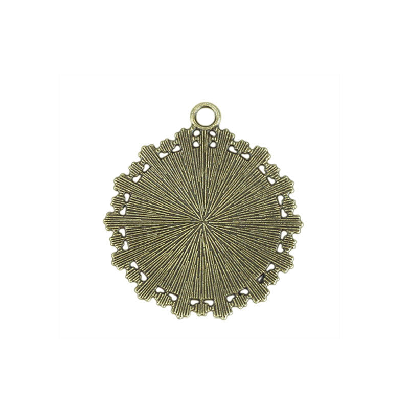 25mm Lace Edge Pendant Tray Bezel Setting for Cabochons