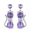 European American Cute Cat Shape Stud Earrings, Delicate Versatile Kitten Ear Jewelry view 1