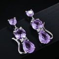 European American Cute Cat Shape Stud Earrings, Delicate Versatile Kitten Ear Jewelry view 2