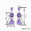 European American Cute Cat Shape Stud Earrings, Delicate Versatile Kitten Ear Jewelry view 4