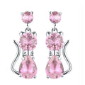 European American Cute Cat Shape Stud Earrings, Delicate Versatile Kitten Ear Jewelry view 7