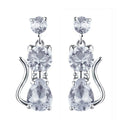 European American Cute Cat Shape Stud Earrings, Delicate Versatile Kitten Ear Jewelry view 6