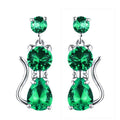 European American Cute Cat Shape Stud Earrings, Delicate Versatile Kitten Ear Jewelry view 10