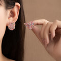 Cute Dopamine Colorful Resin Rhinestone Round Heart Studs Silver Needle Fashion Earrings view 2