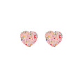 Cute Dopamine Colorful Resin Rhinestone Round Heart Studs Silver Needle Fashion Earrings view 5