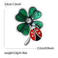 Alloy Enamel Ladybug Clover Brooch Pin For Fun Apparel Decoration view 6