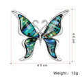Aqua Silver Tone Butterfly Shell Metal Brooch Pin for Jackets and Lapels view 2