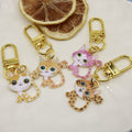 Zinc Alloy Cute Cat Keychain Car Bag Charm view 3