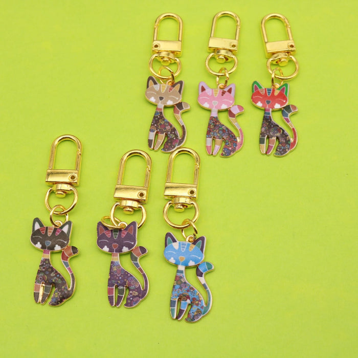 Metal Mechanical Cat Keychain Car Key Ring Gift