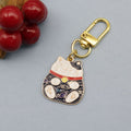 Zinc Alloy Lucky Cat Keychain Bag Charm Gift view 6