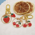 Zinc Alloy Summer Fruit Cherry Watermelon Keychain Bag Charm view 3