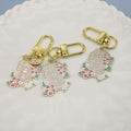 Metal Sakura Rabbit Good Luck Keychain Bag Charm view 2