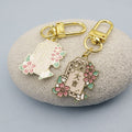 Metal Sakura Rabbit Good Luck Keychain Bag Charm view 4