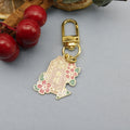 Metal Sakura Rabbit Good Luck Keychain Bag Charm view 6