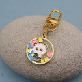 Zinc Alloy Panda Bamboo Keychain For School Bag Car Gift view 4