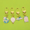 Zinc Alloy Airplane Globe Hot Air Balloon Keychain DIY Gift view 1