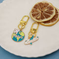 Zinc Alloy Airplane Globe Hot Air Balloon Keychain DIY Gift view 4