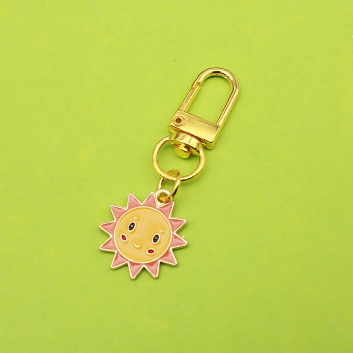 Metal Minimalist Sun Keychain For Bag Charm Gift