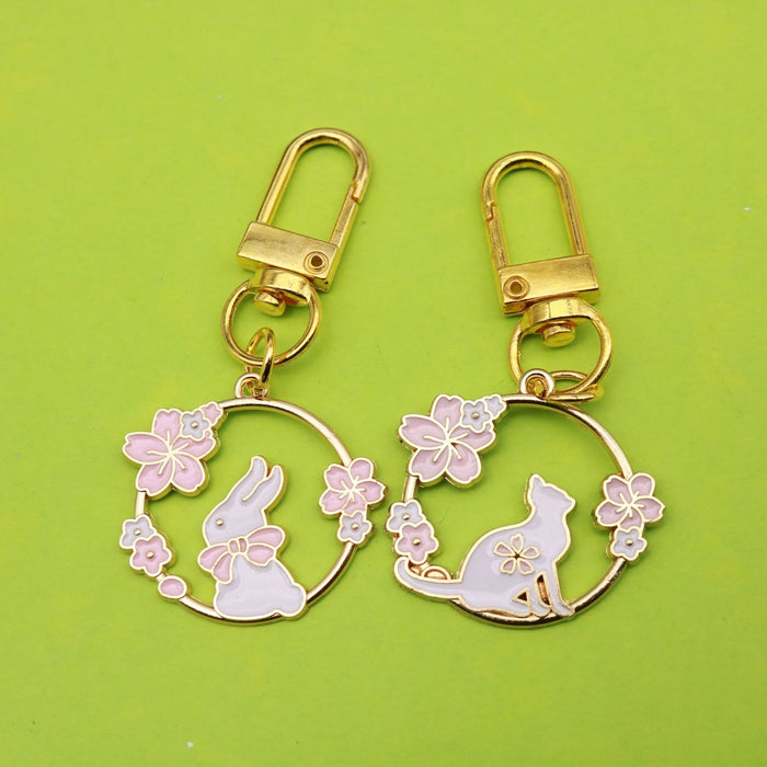 Metal Cute Rabbit Cat Keychain Bag Charm Gift