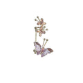 Purple Butterfly Zircon Copper Clip-on Earrings Fashion OL No-Piercing Ear Cuff Jewelry view 5