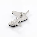 Aqua Silver Tone Dancing Woman Shell Metal Brooch Pin view 5