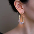 18K Gold Plated Resin Teardrop Stud Earrings With Silver Posts Minimalist Irregular Design view 3